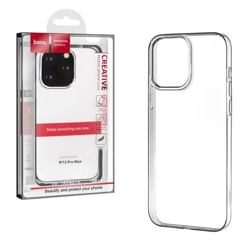 Чехол для iPhone 15 Pro Max Hoco TPU прозрачный