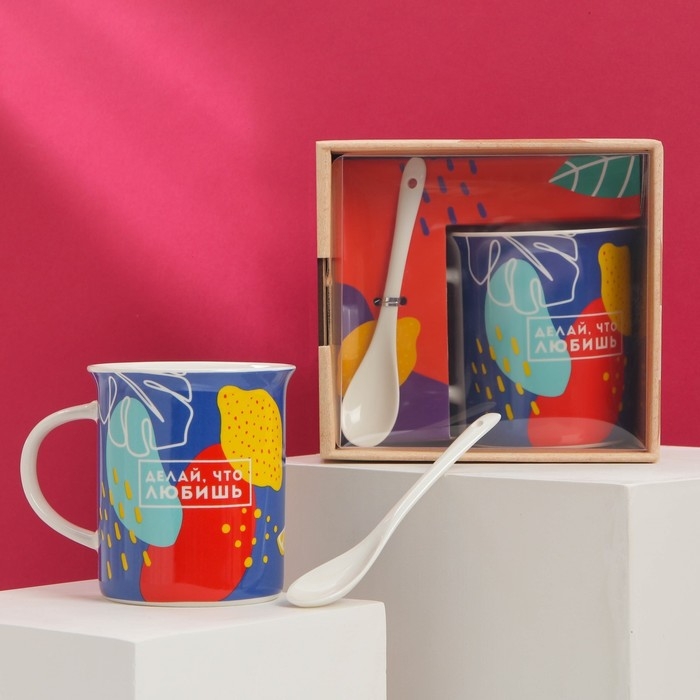 Кружка «Делай, что любишь» с ложкой и подставкой, 300 мл Кружка «Делай, что любишь» с ложкой и подставкой, 300 мл