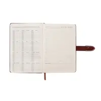 Ежедневник недатированный формат А5, с хлястиком, 112л, линия, пвх, Коричневый Ежедневник недатированный формат А5, с хлястиком, 112л, линия, пвх, Коричневый