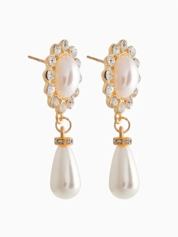 Набор 2 предмета: серьги, колье &laquo;Антуанетта&raquo;, вспышка, белый в золоте, 40 см