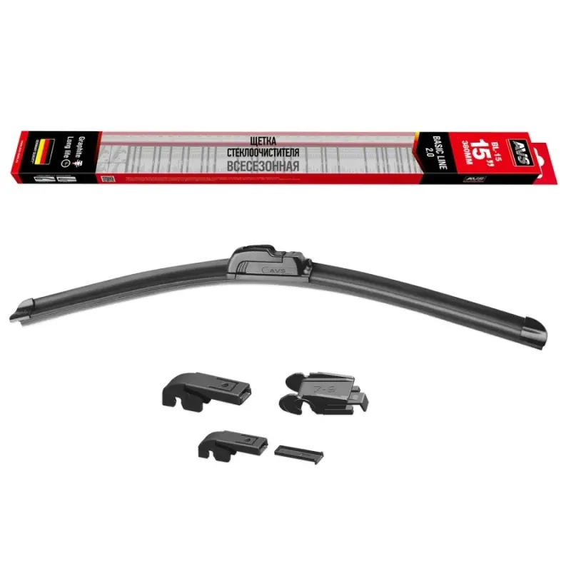 Щетки стеклоочистителя AVS б/к 38см "15" (1шт.) универсальные BL-15