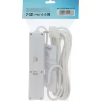 Удлинитель Luazon Lighting, 4 розетки, 5 м, 6 А, 1300 Вт, 3&times;0.75 мм2, с заземлением, с выключателем, белый