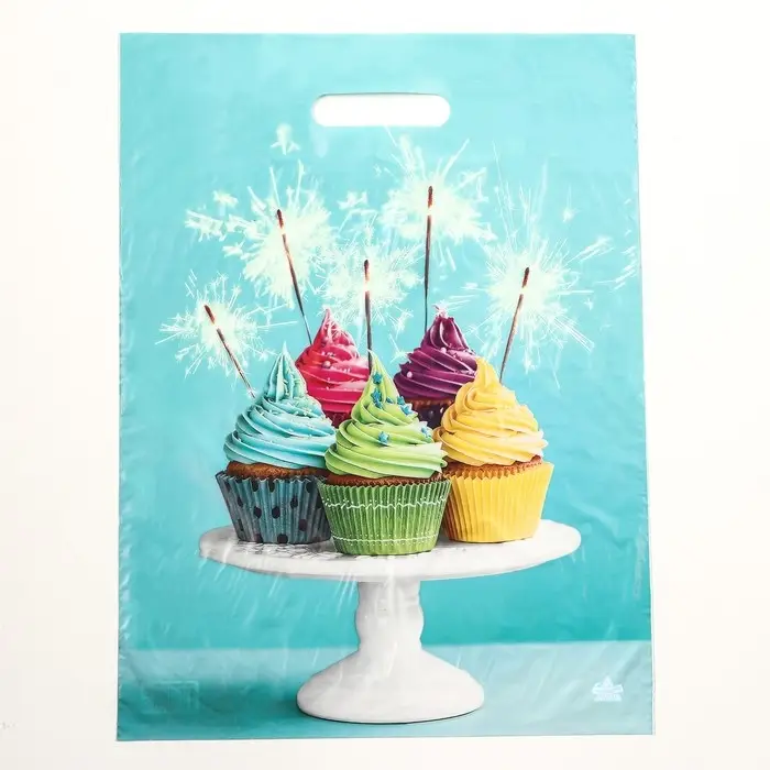 Пакет «Кексики», полиэтиленовый с вырубной ручкой, 45×34 см, 30 мкм Пакет «Кексики», полиэтиленовый с вырубной ручкой, 45×34 см, 30 мкм