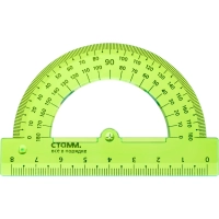 Транспортир 8см, &nbsp; 180градусов NEON Cristal &nbsp;цвет ассорти ТР-01