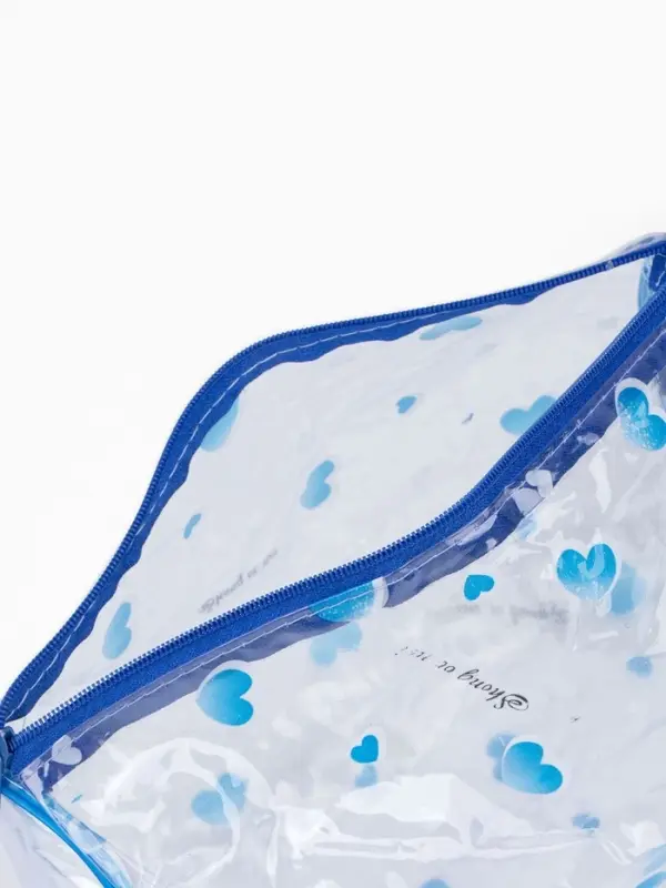 Косметичка - пенал на молнии, с ручкой, с принтом, прозрачная, МИКС