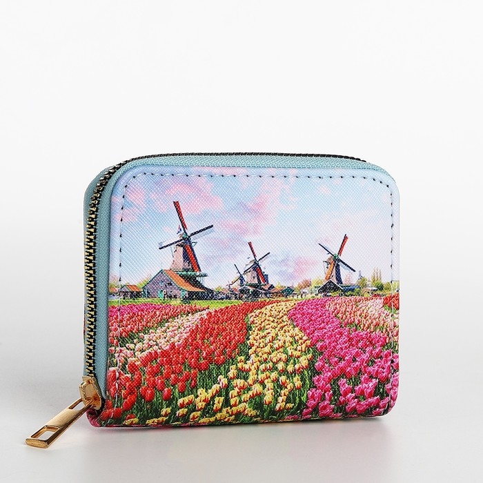 Кошелёк на молнии, цвет голубой/разноцветный Кошелёк на молнии, цвет голубой/разноцветный
