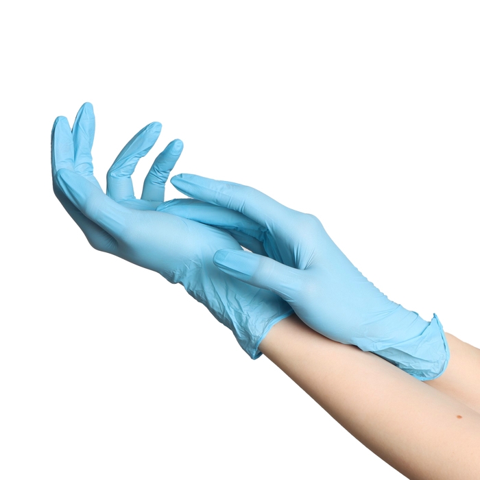 Перчатки ZKS нитриловые  Intro Duplex голубые 3гр размер L 100 пар/уп Перчатки ZKS нитриловые  Intro Duplex голубые 3гр размер L 100 пар/уп