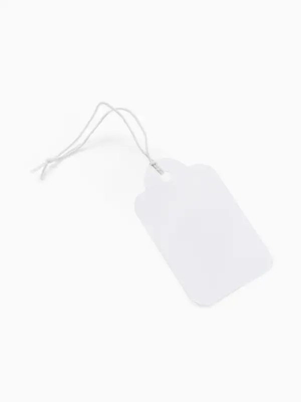 Ценники на верёвке, 100 шт. отверстие 3 мм, 2.5&times;4 см, белый