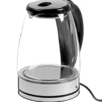 Чайник электрический Luazon LSK-1802, стекло, 1.8 л, 1500 Вт, подсветка, черно-стальной