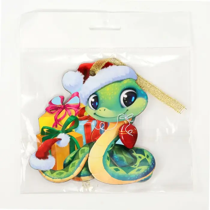 Подвеска на ёлку деревянная «Новый год! Змея», символ 2025 Подвеска на ёлку деревянная «Новый год! Змея», символ 2025