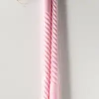 Набор свечей витых 25 см, 2 шт., 57 г, 5 ч, пастельно-розовый