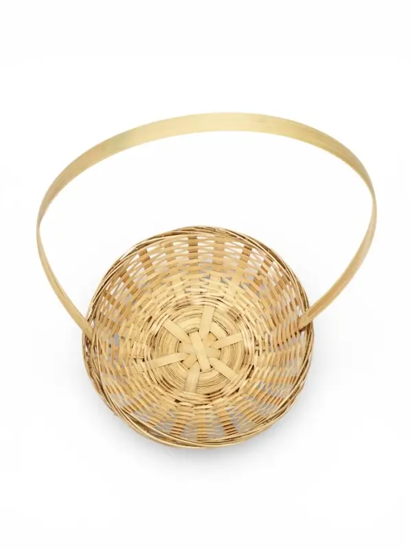 Корзина плетеная 20 х 20 х _ см, ручка h=21 см натуральный (К 1224600)