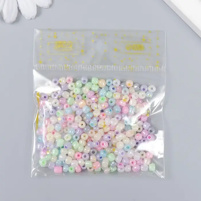 Бисер стекло 6/0 «Перламутр. Меланж. Зефирные цвета», 30 г Бисер стекло 6/0 «Перламутр. Меланж. Зефирные цвета», 30 г