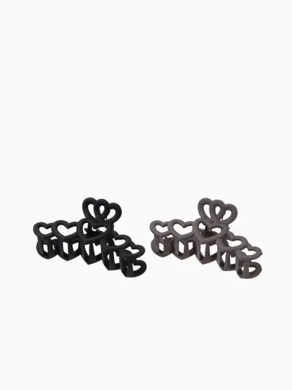 Крабик для волос &laquo;Леона&raquo;, сердца матовый, 10 см, МИКС