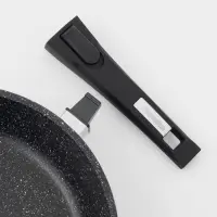 Сковорода Мечта &laquo;Гранит Black&raquo; Induction Pro, d=26 см, h=6 см, съёмная ручка, антипригарное покрытие, индукция, литой алюминий, чёрный
