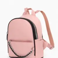 Рюкзак-мини женский на молнии, с карманом, размер 21&times;12&times;27 см, розовый