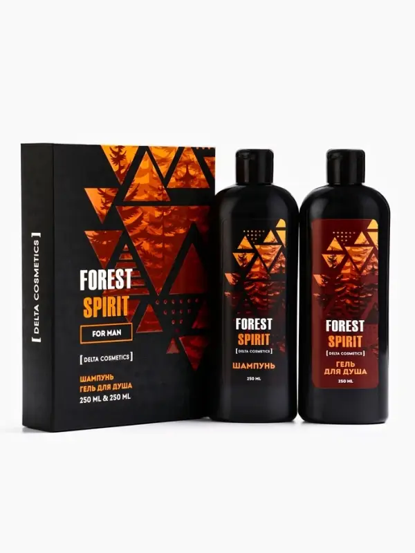 Подарочный набор мужской FOREST SPIRIT: гель для душа 250 мл + шампунь 250 мл