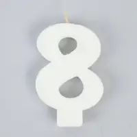 Свеча в торт &laquo;Соло. Цифра 8&raquo;, 8.2 см, белый блеск