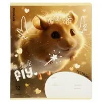 Тетрадь 12 листов в клетку ErichKrause Fluffy, 60 г/м&sup2;, обложка мелованный картон, МИКС