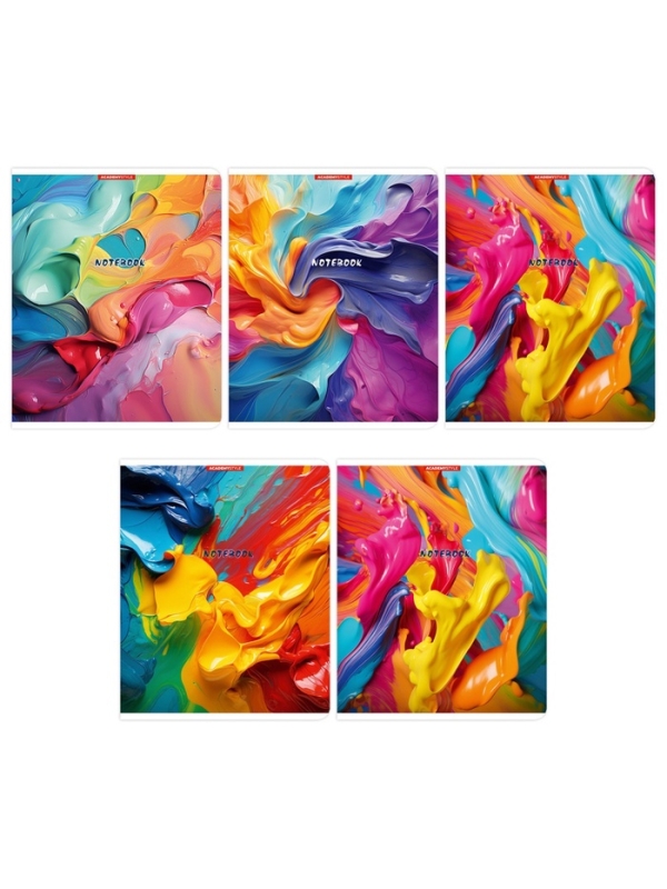 Тетрадь 96л кл Красочный взрыв, обл карт, УФ-лак, МИКС Тетрадь 96л кл Красочный взрыв, обл карт, УФ-лак, МИКС