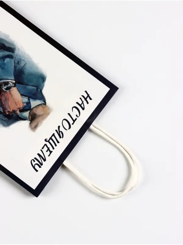 Пакет подарочный крафт «Настоящему джентльмену», 18×8×25 см