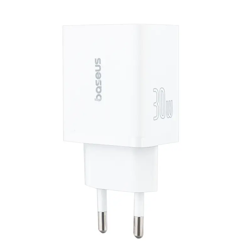 Переходник сетевого зарядного устройства на USB + Type-C PD30W P10111404213-00 Baseus белый