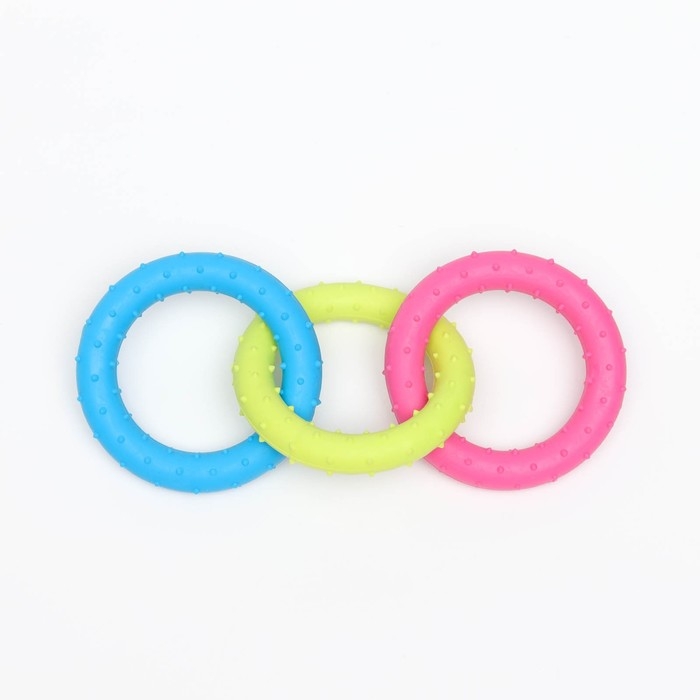 Игрушка жевательная Игрушка жевательная "Всегда вместе!", TPR, 18,5 см, сине/розово/жёлтая