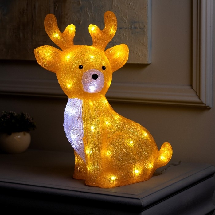Светодиодная фигура «Оленёнок» 31 × 38 × 17 см, акрил, 50 LED, 220 В, свечение белое Светодиодная фигура «Оленёнок» 31 × 38 × 17 см, акрил, 50 LED, 220 В, свечение белое