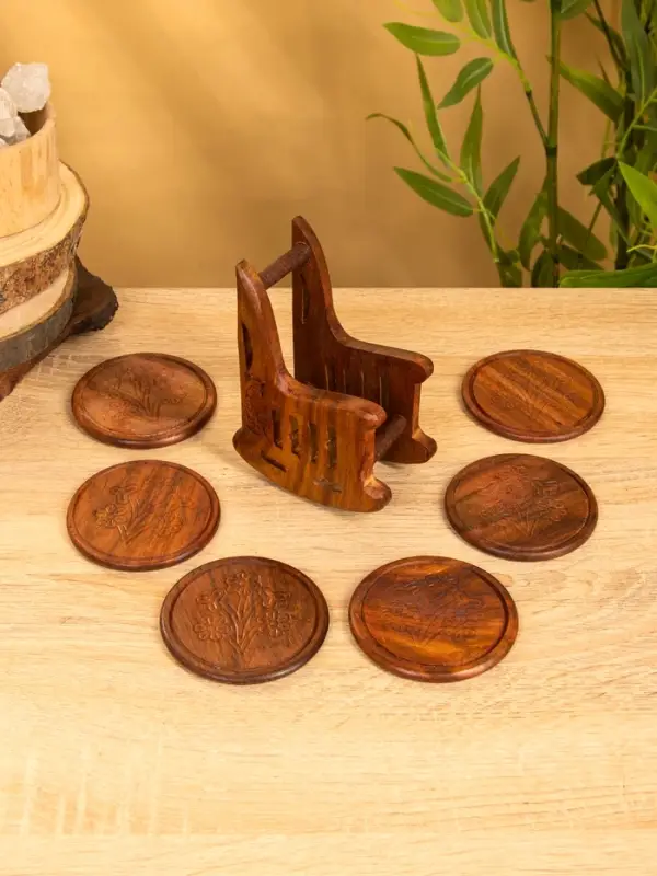 Подставка под горячее  Подставка под горячее "Кресло" (набор 6 шт), 14х10х6,5 см, дерево шишам