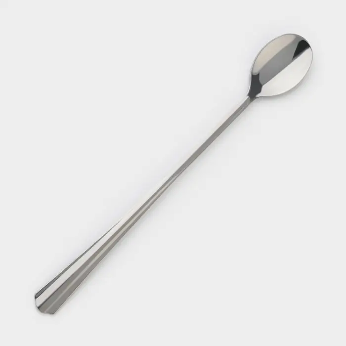 Ложка для коктейлей, длина 20 см, толщина 1.2 мм, упрощённой обработки, цвет серебряный