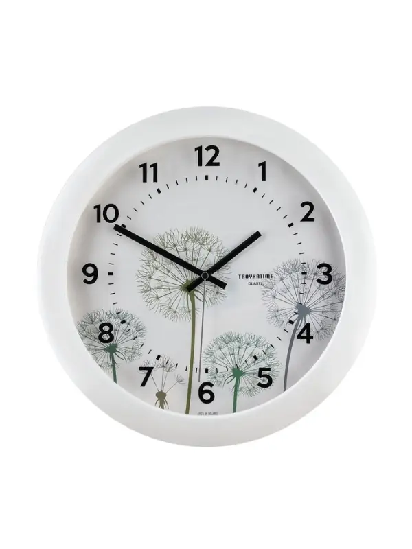Часы настенные интерьерные &laquo;Одуванчик&raquo;, d=29 см, бесшумные, белые