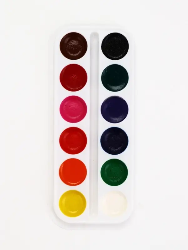 Акварель 12 цветов, упаковка картон "Монстрик"