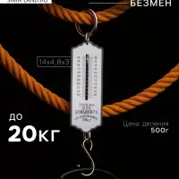 Весы-безмен Luazon, механические, до 20 кг, цена деления 500 г, синие