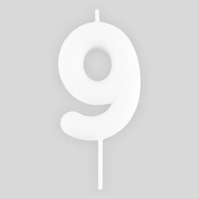 Свеча для торта, цифра &laquo;9&raquo;, светится в темноте, 3,8 х 8 см