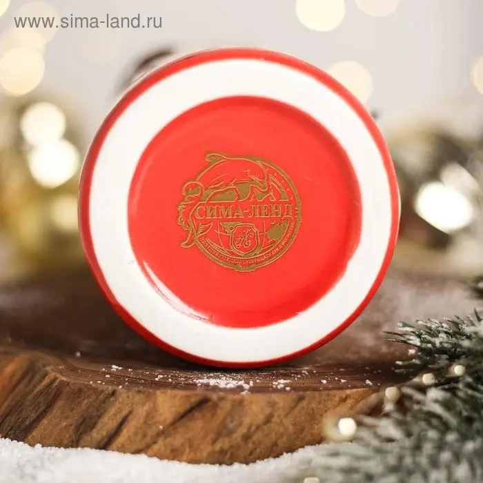 Ваза для цветов стекло новогодняя «Время чудес», цвет красный, высота 13,7 см