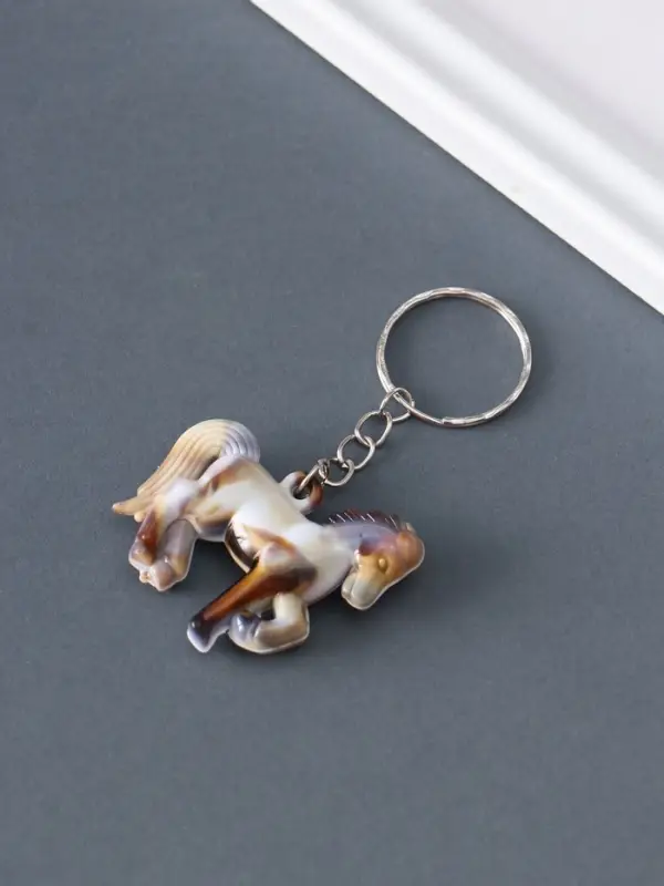 Брелок пластик под мрамор Брелок пластик под мрамор "Лошадка" 3,7х4х1 см