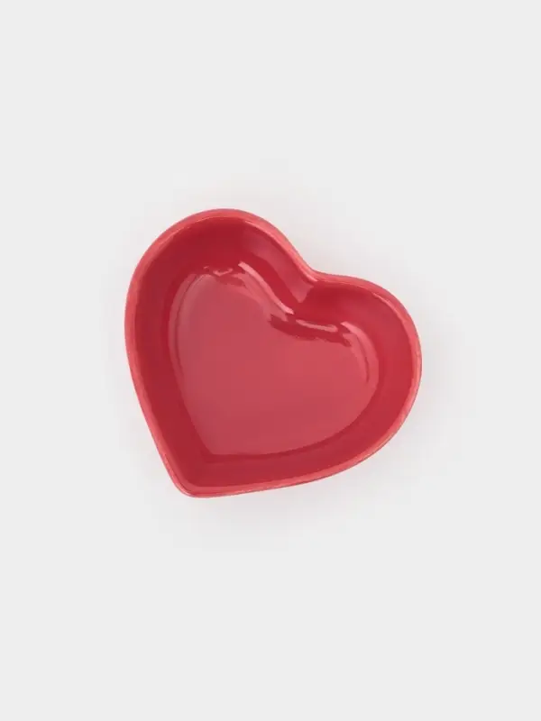 Соусники &laquo;Сердце&raquo;, 7.8&times;7.2&times;2.5 см, набор 4 шт., керамика, красные