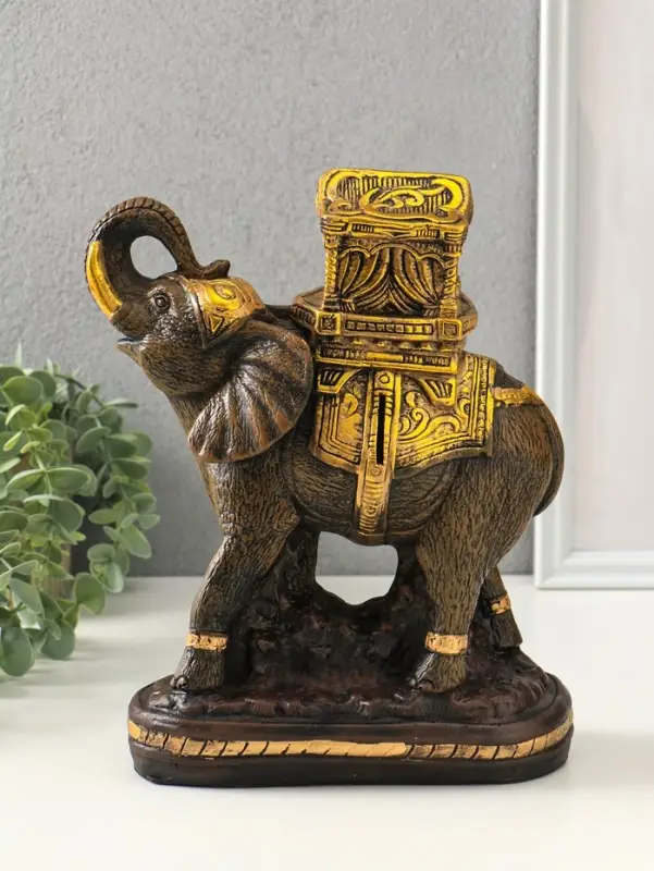 Копилка для денег &laquo;Слон Богатство&raquo;, гипс под золото, 32&times;21&times;15 см