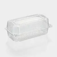 Контейнер одноразовый с неразъёмной крышкой, пластик, 24&times;12.9&times;8.9 см, внутр. 21.3&times;9.9&times;7.8 см, прозрачный
