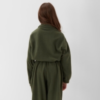 Толстовка флисовая для девочки MINAKU: Fleece Soft, цвет зелёный, рост 146 см