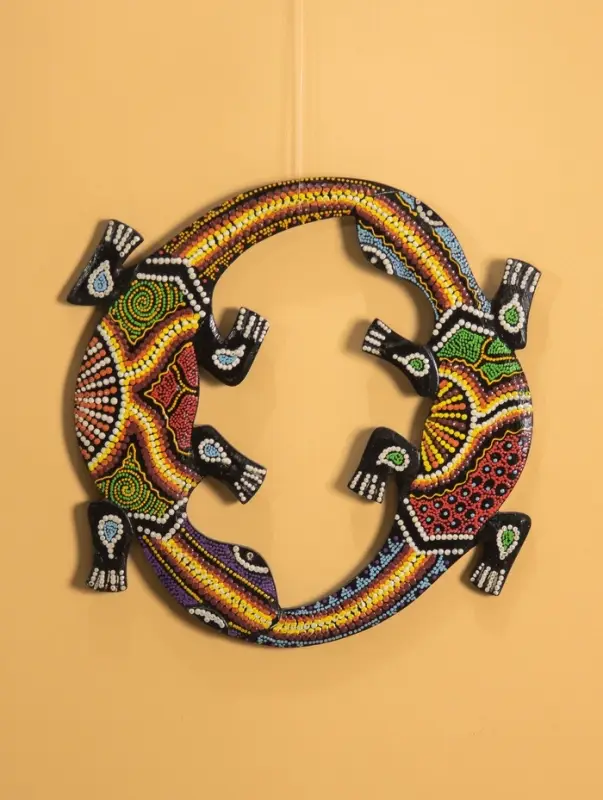 Панно настенное «Пара ящериц», 33×33×1 см, МДФ, МИКС Панно настенное «Пара ящериц», 33×33×1 см, МДФ, МИКС