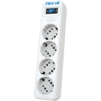 Сетевой фильтр PILOT sG, 10м, 4 розетки GP, 10А/2,2кВт, св. серый