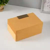 Шкатулка для украшений &laquo;Блок&raquo;, текстиль, горчичная, 12.2&times;18&times;8.2 см
