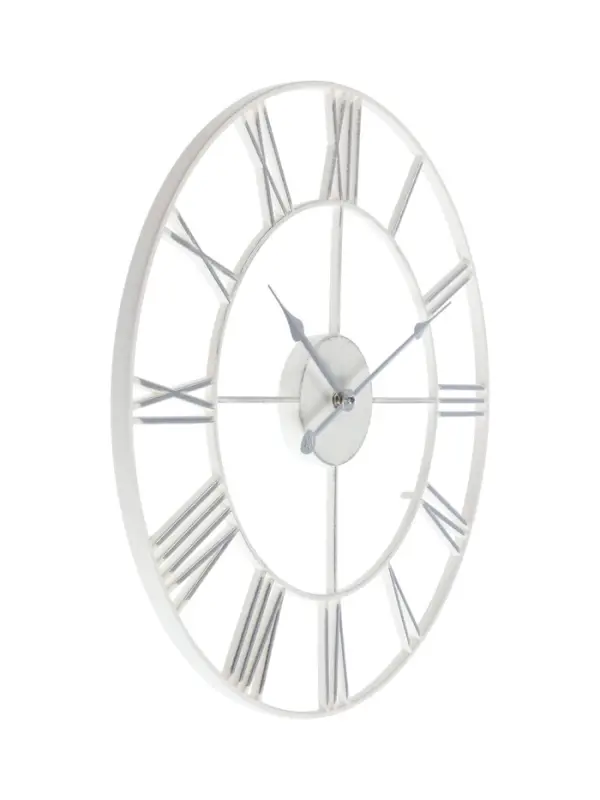 Часы настенные интерьерные &laquo;Классика&raquo;, d=45.5 см, бело-серебристые