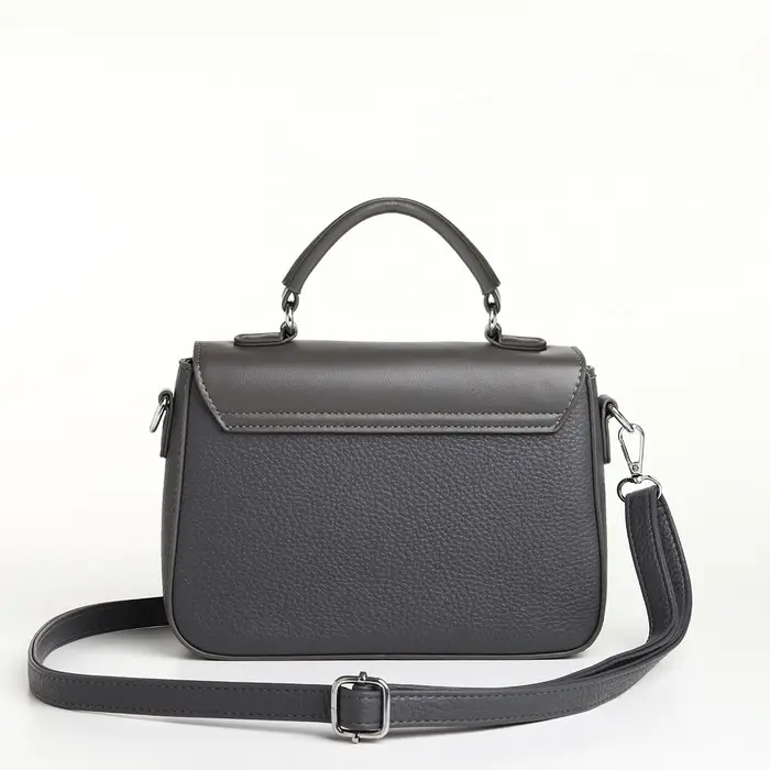 Сумка женская мессенджер TEXTURA на клапане, 24&times;7&times;16 см, тёмно-серая
