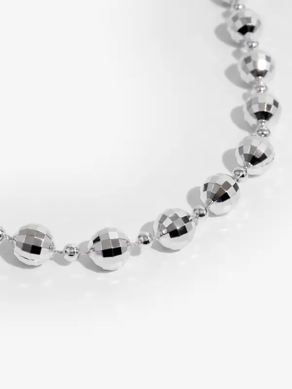 Бусы на нитях &laquo;Диско шар&raquo;, 10/4 мм, 2 м, цвет серебряный