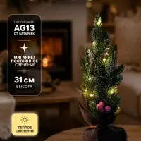 Фигура светодиодная &laquo;Праздничное сияние&raquo; 31 см, 20 LED, от батареек AG13&times;3 (в комплекте), свечение тёплое белое