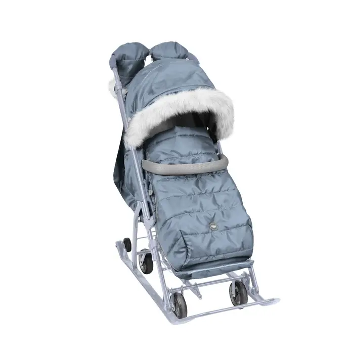 Санки - коляска «Ника Детям 7-5SK», чехол для ног, рукавички, сумка, серый Санки - коляска «Ника Детям 7-5SK», чехол для ног, рукавички, сумка, серый