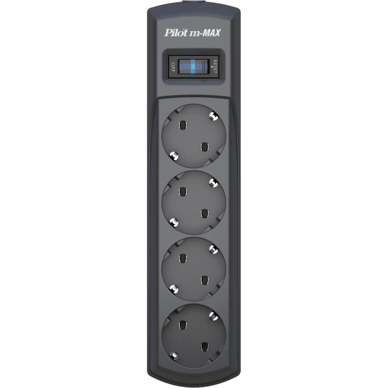 Сетевой фильтр PILOT m MAX (4/3м/16А/150Дж/темн.серый)