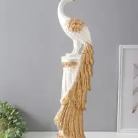 Колонна "Жар-птица" белый с золотом, 67х16х16 см